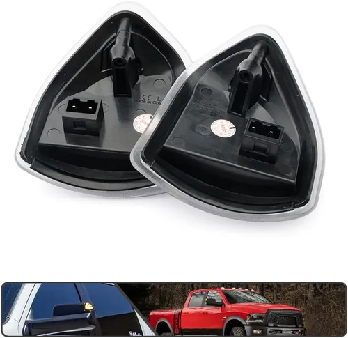 Vista 7 de 2 piezas de luz LED anaranjada para espejo y señal de giro para Dodge Ram 1500 2500 3500 4500 5500 2010-2018 Luz de señal de giro para espejo Lente