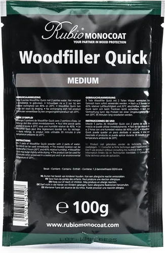 Vista 6 de Rubio Monocoat Woodfiller Quick (oscuro), bolsa de 3.53 onzas Masilla de relleno de madera de curado rápido para carpintería interior y parcheo