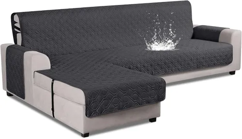 Vista 17 de VANSOFY Fundas de Sofá Seccional Mejoradas 100% Impermeables en Forma de L Funda Reversible para Chaise Lounge Funda Protectora de Sofá Seccional