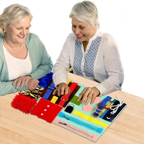 Vista 7 de Manta para ansiedad con demencia para personas mayores: Actividades contra el Alzheimer, productos táctiles para pacientes mayores, regalos