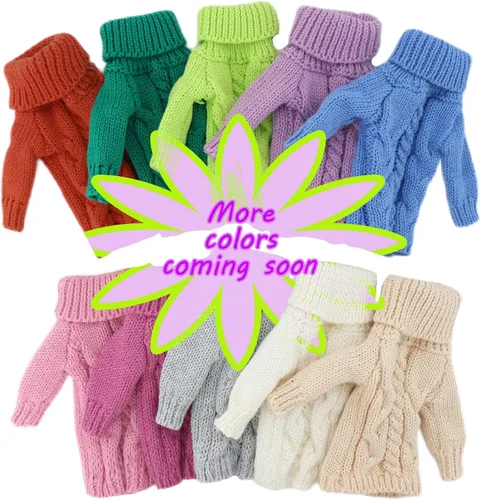 Vista 6 de Suéter de cuello alto de invierno azul para accesorios de muñeca de niña de 11.5 pulgadas