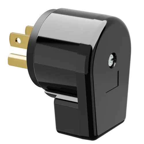 Vista 9 de ETL Verified Nema 5-15P Enchufe de ángulo recto de 90 grados - 15A, 125V, negro, enchufe de CA de ángulo recto de 3 clavijas de EE. UU