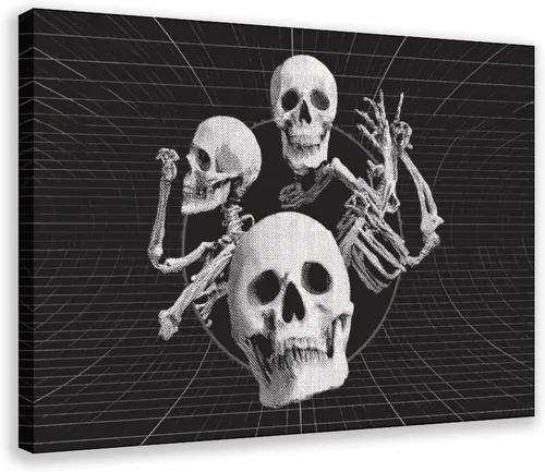 Vista 15 de JDBeehpy Spooky Halloween Cemetery Scene Wall Art Jack - O' - Lanterns Poster Mysterious Night Sky Frame Canvas Print PaintingCreepy Decor Mural