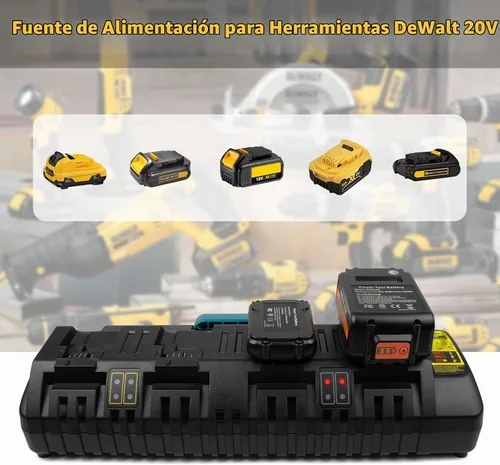 Vista 9 de PENGJBATTER DCB104 Cargador rápido de 4 puertos con puerto USB compatible con DeWalt 20V/60V Max Batería DCB206 DCB208 DCB205 DCB606 DCB609Y DCB612