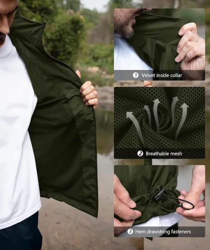 Vista 4 de Traje de lluvia de golf impermeable para hombre, equipo de lluvia, chaqueta y pantalón para exteriores, ligero, impermeable con capucha Pantalones