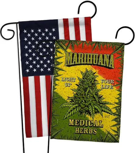 Vista 8 de Marihuana Burlap Garden Flags 2pcs Pack Novelty Trendy Popular New Trend Interesting Exciting Small Decorative Gift Yard House Banner Double-Sided