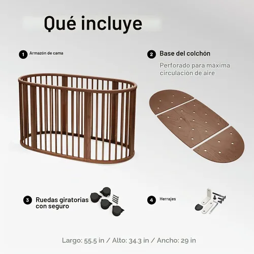 Vista 5 de Stokke Sleepi Bed V3 - Adecuado para edades de 0 a 5 años, marrón cálido Café cálido