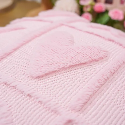 Vista 7 de Juego de 2 fundas de almohada de San Valentín de 16 x 16 pulgadas, decoración del día de San Valentín, fundas de almohada rosas para decoración