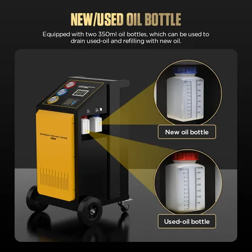 Vista 7 de LM707 Máquina automática de recarga de recuperación de CA, tanque interno de 26.5 lbs y escala de alta precisión incorporada (± 0.35 oz)