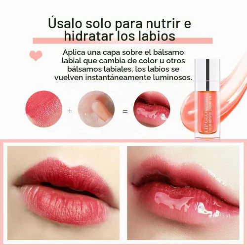 Vista 5 de Aceite hidratante para labios, brillo labial hidratante, aceite de labios voluminoso, brillo no pegajoso de larga duración, tinte de aceite