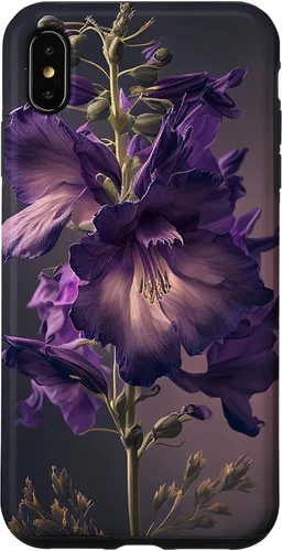 Vista 7 de Funda con diseño de flores moradas para iPhone 15