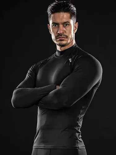Vista 2 de DRSKIN Men's Compression Shirts Top Long Sleeve Baselayer Sports Running Workout Athletic Gym
