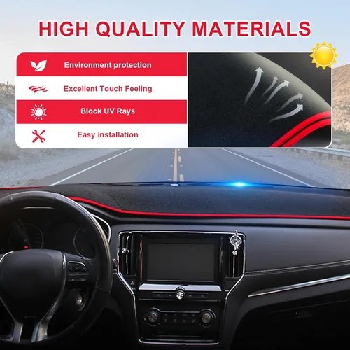 Vista 5 de Fundas de tablero para Dodge Journey 2011-2020, sin olor, alfombrilla antideslizante para salpicadero, cubiertas interiores, color rojo