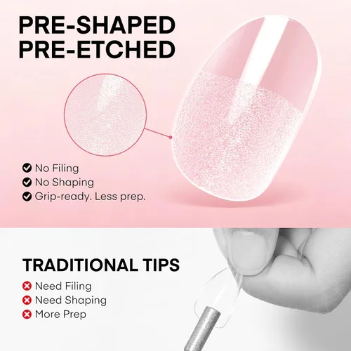 Vista 3 de UNA GELLA Puntas de uñas de gel cortas ovaladas, 150