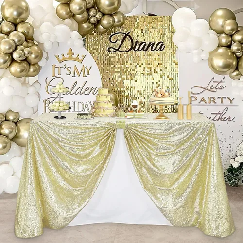 Vista 89 de B-COOL Mantel de lentejuelas con brillo para mesas, color azul bebé, mantel de lentejuelas para decoración de mesas, para bodas, Navidad