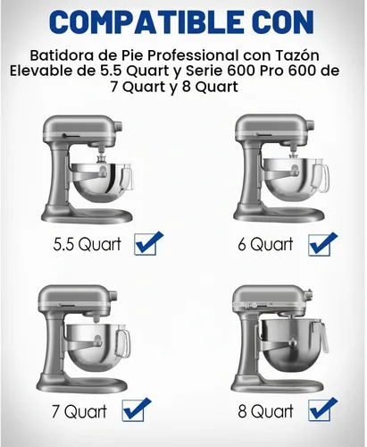 Vista 5 de MIMORE Alfombrilla deslizante para mezclador KitchenAid de 6 a 8 cuartos de galón de elevación de tazón, 7 cuartos de galón compatible con Claro