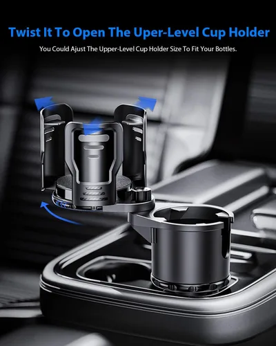 Vista 6 de Expansor de Portavasos para Coche 2 en 1 Extensor Adaptador de Portavasos Multifuncional para Coche con Base Ajustable Compatible con Hydro Flask