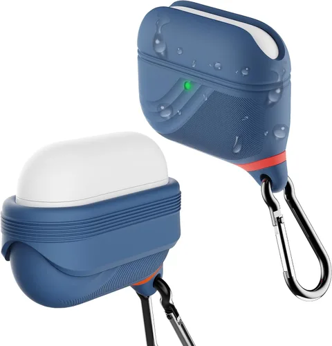 Vista 13 de HALLEAST Funda impermeable para AirPods Pro 3, LED frontal visible y compatible con carga inalámbrica, funda protectora de silicona compatible
