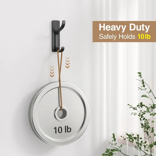Vista 2 de pickpiff Ganchos adhesivos de pared para colgar en la puerta, gancho de metal para colgar toallas, bolso, bata, mochila, chaqueta, ropa, para baño