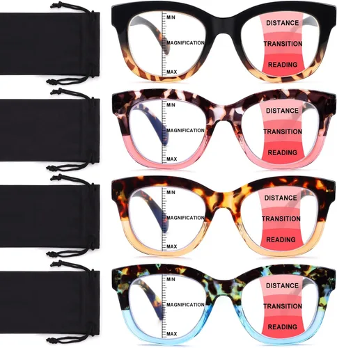 Vista 8 de Lentes de lectura progresivas multifocales para mujeres y hombres, bloqueo de luz azul, para computadora, lectores multifocales no lineales con A1