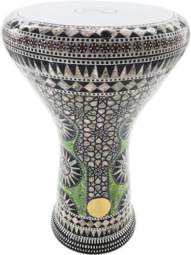 Vista 26 de ¡Nuevo! Gawharet El Fan Clásico 17" Darbuka de Madre de Perla Percusión de Tambor (Rey Árabe)
