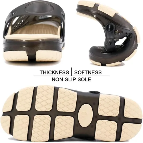 Vista 5 de beister Zuecos para hombre antideslizantes zapatos de agua con correa ajustable, mulas ligeras sin cordones para jardín, cocina, exteriores, playa