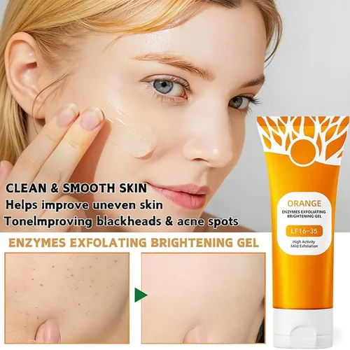 Vista 4 de 2 unidades de gel exfoliante naranja para cara y cuerpo, exfoliante de limpieza profunda de poros para eliminar puntos negros, hidratante y suave