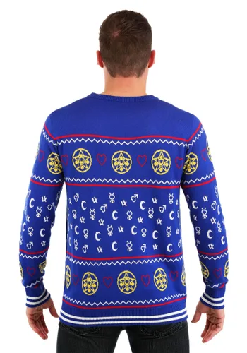 Vista 4 de Suéter Feo de Navidad para Adulto Sailor Moon Estilo Fair Isle Multicolor
