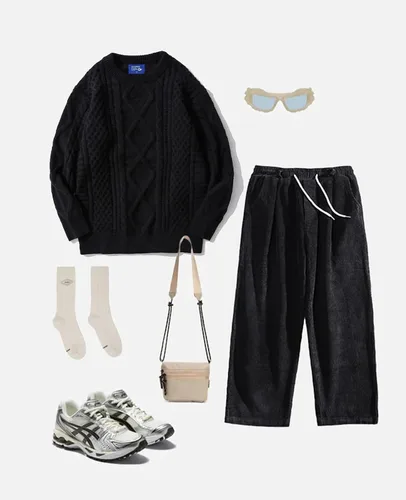 Vista 20 de Aelfric Eden Oversized Knit Sweater Solid Vintage Pullover Unisex Woven Crewneck Knitted Tops