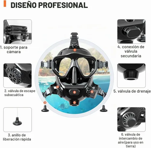 Vista 5 de SMACO Mini tanque de buceo para buceo en aguas poco profundas 1.9L Kit de tanque de buceo de cilindro de buceo proporciona 25-30 minutos de apoyo