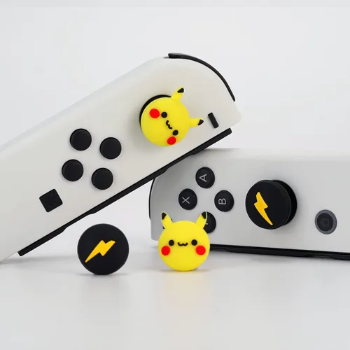 Vista 2 de Lindas tapas de agarre de pulgar para Nintendo SwitchLiteOLED, cubierta de botón de joystick analógico de silicona para palanca de mando analógica