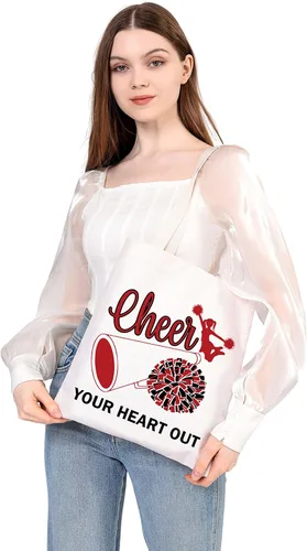 Vista 2 de BDPWSS Bolsa de mano de animadora para mujer, regalo de animadora para mamá, regalo para animar a tu corazón