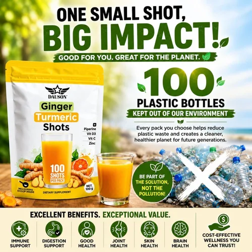 Vista 5 de Disparos de jengibre y cúrcuma Suplementos herbales 100 Amarillo