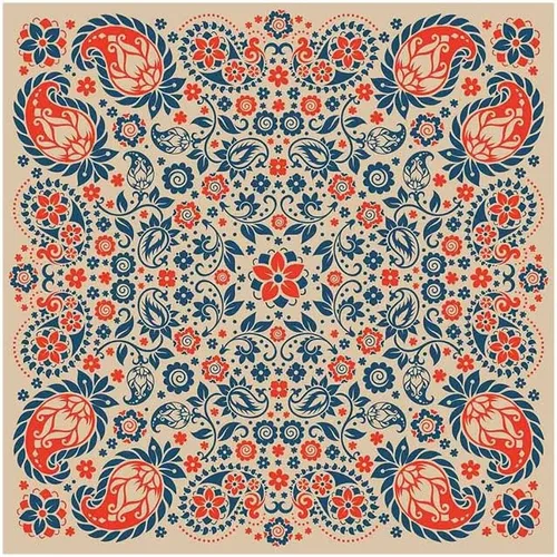 Vista 15 de Mantel cuadrado bohemio, patrón geométrico floral ornamental, ideal para restaurantes, cocinas, bodas, fiestas, etc. Lavable a máquina, 36 x 36 Azul