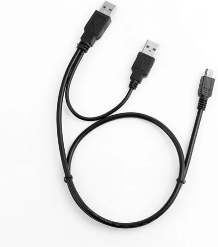 Vista 3 de MaxLLTo™ Cable de datos cargador USB Y para EMC Iomega eGo USB 2.0 disco duro portátil HDD