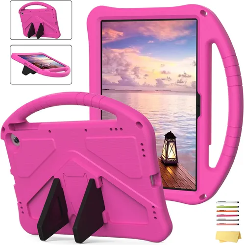Vista 51 de Funda para tablet Kindle Fire 7 para niños (12.ª generación, versión 2022) con mango de pie de apoyo de forraje resistente, espuma EVA suave, a