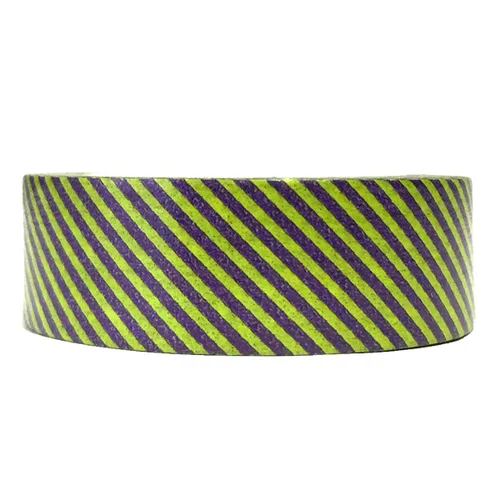 Vista 14 de Wrapables Cinta adhesiva Washi de patrones coloridos, raya diagonal negra y fucsia