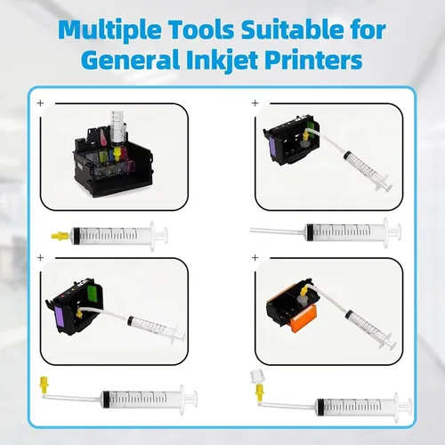 Vista 7 de Kit de limpieza de cabezal de impresión para HP, impresoras de inyección de tinta Canon, solución de limpieza de cabezal de impresora de 3.5 fl oz