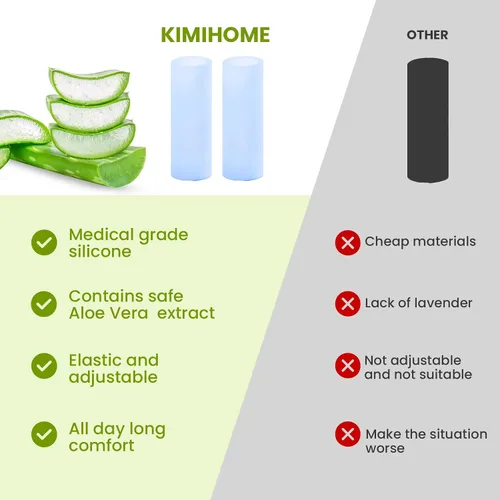 Vista 5 de Kimihome 20 unidades de fundas de dedo de gel con protector - Fundas de dedos de silicona con extracto de aloe vera - Fundas de dedo de gel