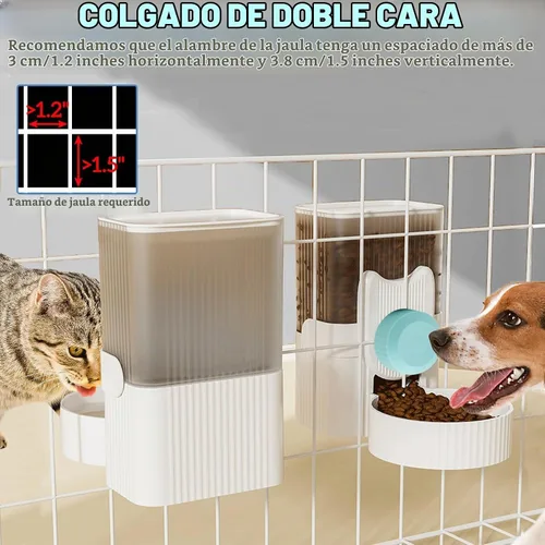 Vista 6 de kathson Juego de alimentador automático de gravedad de conejo, 35 onzas, dispensador automático de agua para alimentos, jaula para conejo Azul