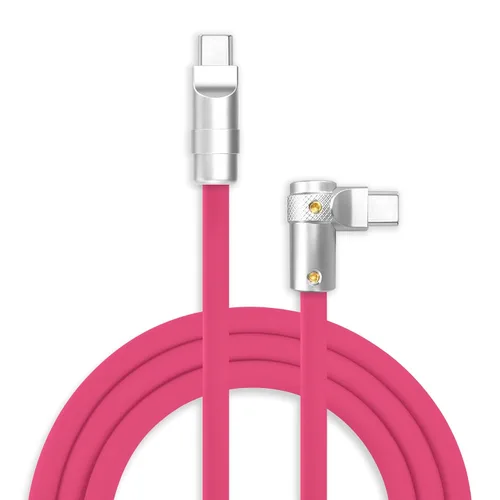 Vista 35 de chubbycable FlexElbow - Cable de carga rápida de 90 grados y 240 W, cable USB C en ángulo recto, cable de carga de silicona compatible con iPhone