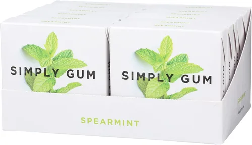 Vista 5 de Simply Gum Goma de mascar de menta verde, natural, 15 piezas (paquete de 12)