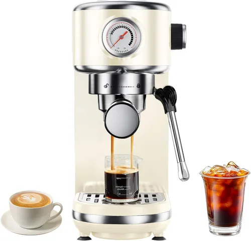 Vista 10 de atatix Máquina de café expreso con espumador de leche, cafetera de espresso a presión de 20 bar