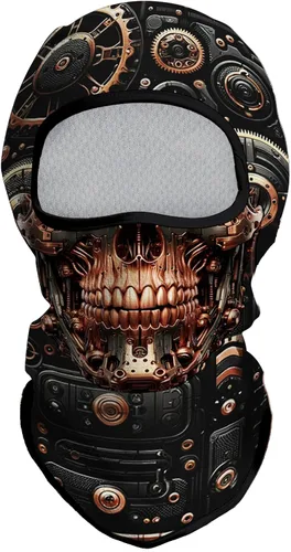 Vista 26 de Obacle Máscara Facial Pasamontañas para Hombres y Mujeres Ligera para Esquí, Caza, Ciclismo, Pesca Bear Cara Abierta Marrón