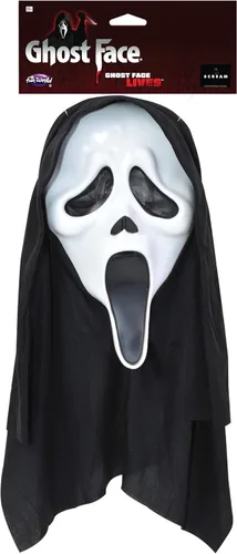 Vista 8 de Adult Scream Mask Classic Ghost Face Slasher, Horror Movie Killer Costume Accessory
