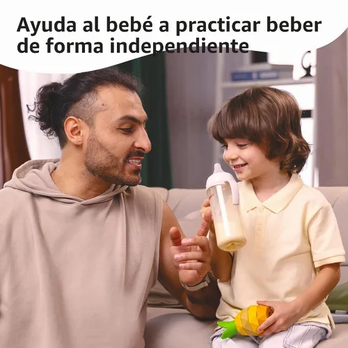 Vista 5 de PIGEON Asas para Biberón de Bebé Botellas PPSU 8.1 Oz, Fácil de Sostener para las Manos del Bebé, 1 Paquete (Gris) Fácil de sostener