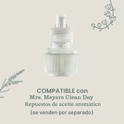 Vista 4 de MRS. MEYER'S Clean Day - Difusor de aceite perfumado premium, ambientador de pared enchufable, dispositivo de aroma aromatéutico para el hogar