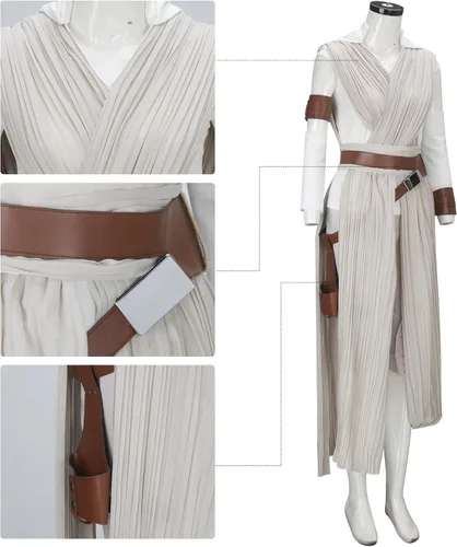 Vista 6 de Disfraz de Rey para mujer, trajes de cosplay Jedi de lujo, conjunto completo con cinturón para Halloween