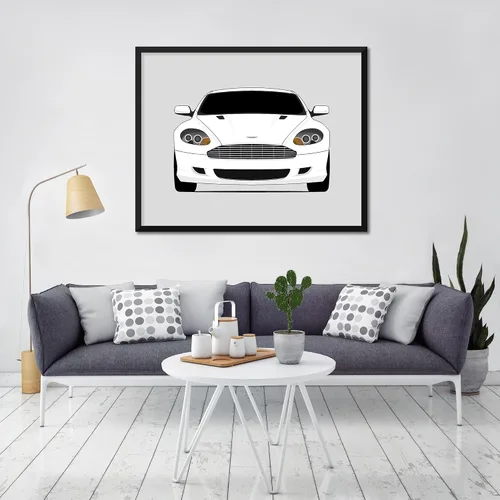 Vista 8 de Custom Car Posters Póster hecho a mano compatible con Aston Martin DB9 (2004-2011), decoración de pared, 8 x 10 pulgadas, impresión satinada