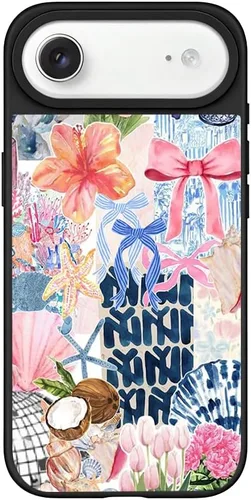Vista 10 de Funda para iPhone 7 Plus/8 Plus, diseño moderno y estético de playa costera, parte trasera de policarbonato duro brillante, parachoques de TPU